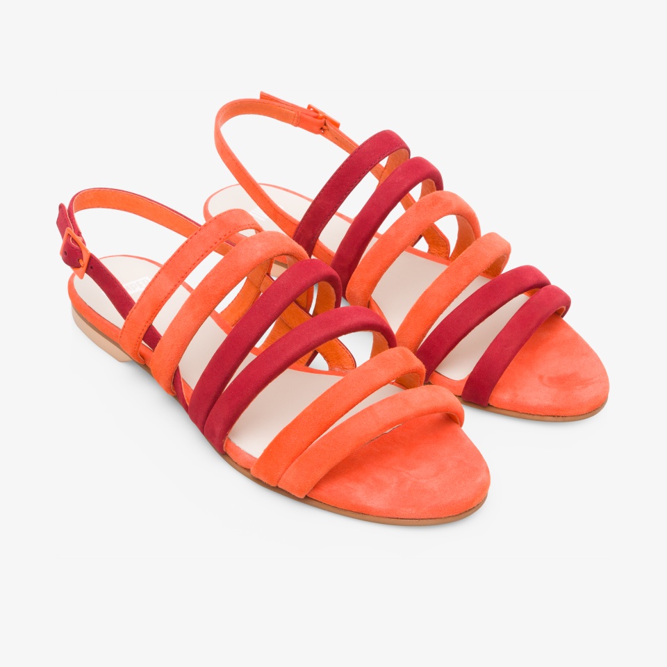 Camper Twins Red/Orange - Camper Women's Sandals ||6971-XTWLU||